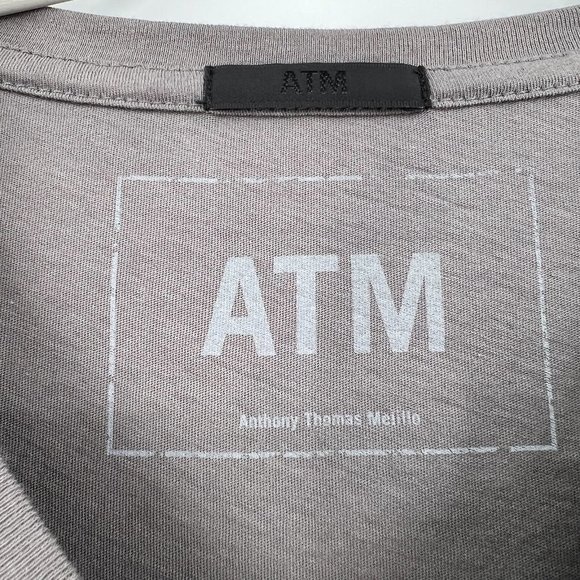 ATM Anthony Thomas Melillo Mens Cotton T-Shirt Charcoal Gray Short Sleeve Tee XL - Picture 4 of 8